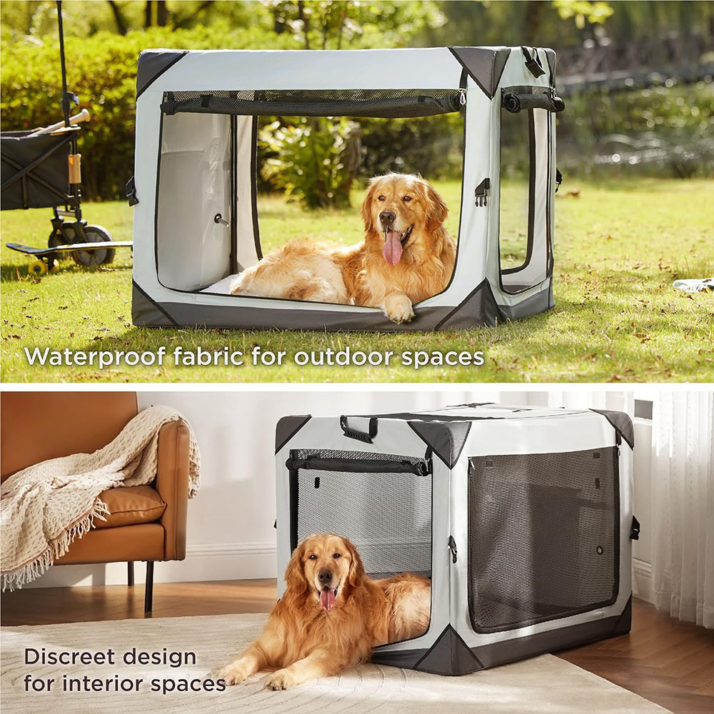 A568 ODM Collapsible Portable Dog Travel Kennel Extra Wholesale 4-Door Pet Crate Durable Mesh Windows Dog Kennels Large Outdoor