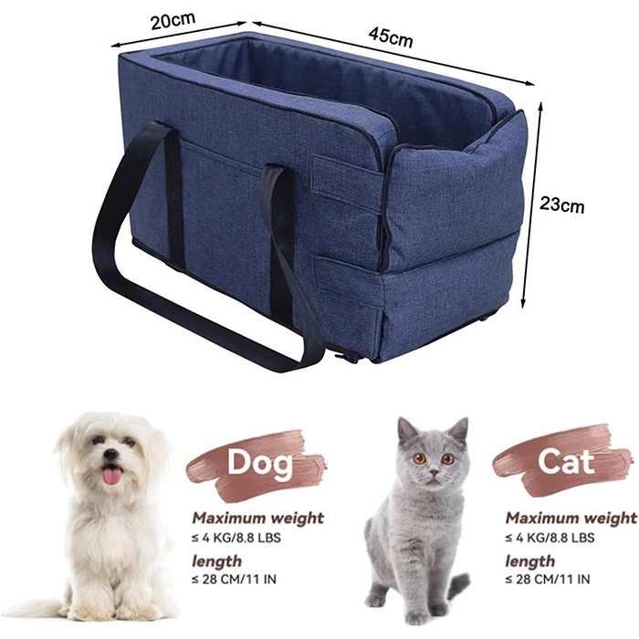 Y058 Dogs Safety Booster Seat Center Console Puppy Armrest Bed Bag Washable Travel Pet Carrier Car Seat