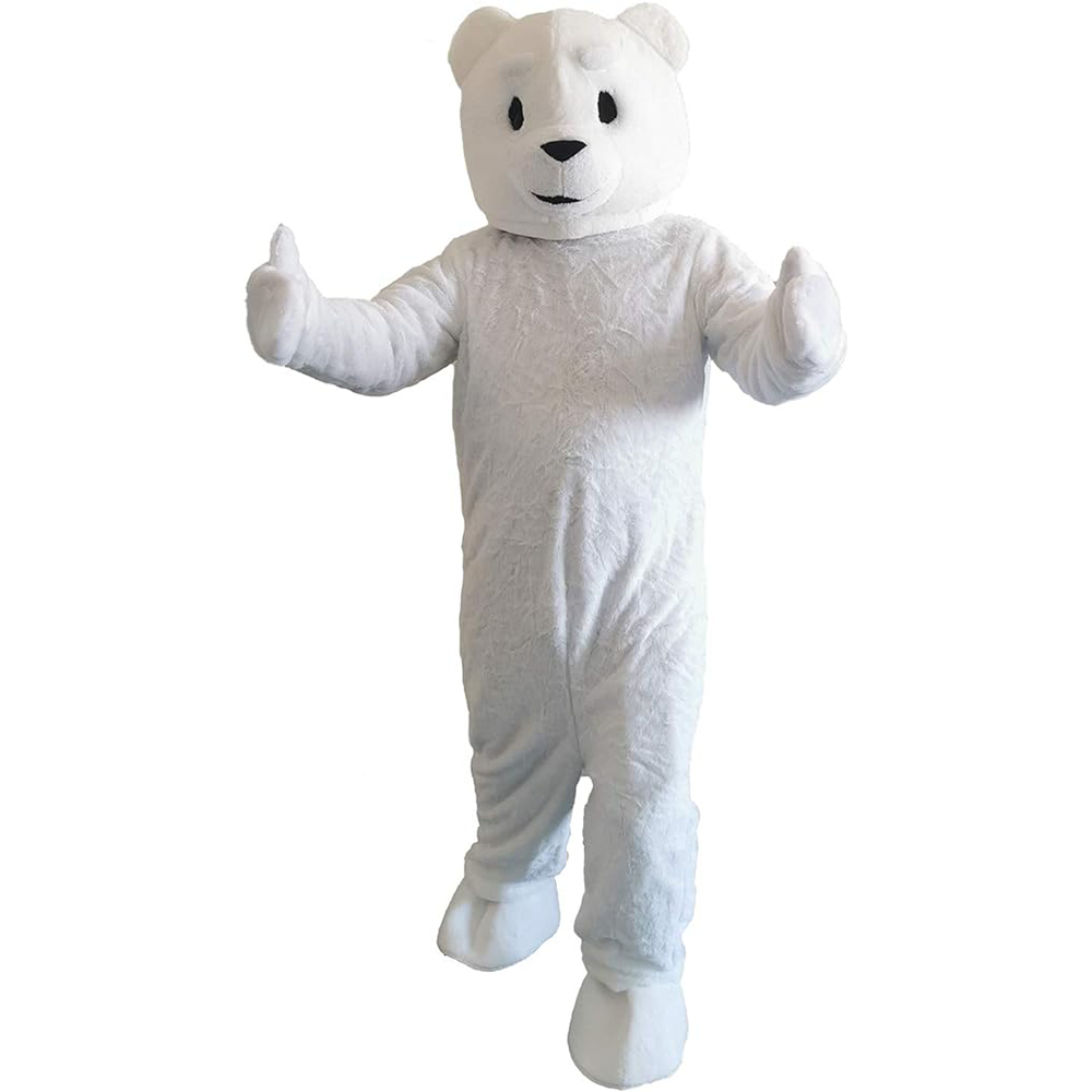 Custom Halloween Polar Bear Mascot Costume Character Cloth Adults Cute Plush White Polar Bear Mascot Costume Cartoon Character