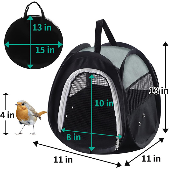 Y065 Foldable Pets Bag Lightweight Breathable Travel Carrier Parrot Cage Portable Bird Carrier Backpack