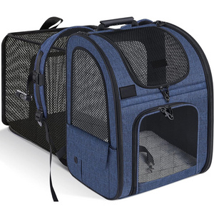 A607 Pet Dog Carrier Backpack Expandable Breathable Mesh Cat Puppies Bag Hiking Travel Pets Dog Backpack Large 18pounds Carrier