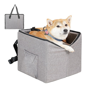 Y046 Comfortable Dog Car Seat Elevated Dog Booster Car Seats with Portable Storage Bag Pet Car Seat Cushion