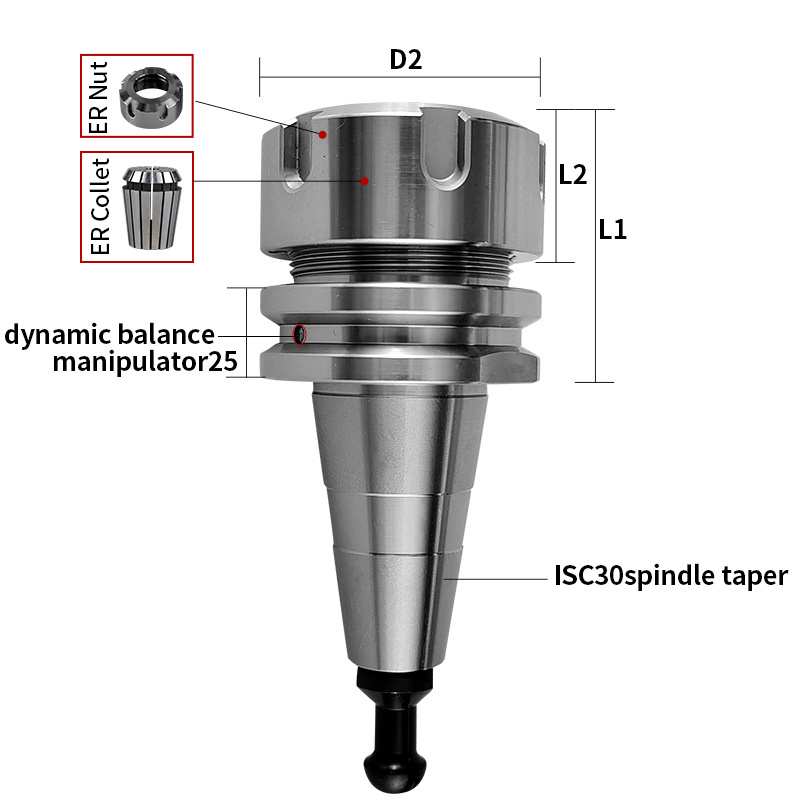 IS030 20 ER32 Series CNC Accessories  Machines Tools Collet Chuck Tool Holder for CNC Machines