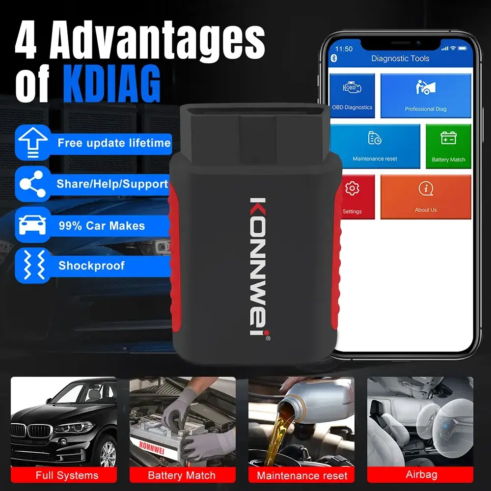 KONNWEI KDIAG Professional Diagnosis 31+ Car Brand Full System OBD2 Diagnostic Tool Automotive OBDII Scanner Automotriz