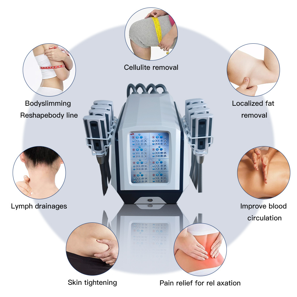 Portable 8 Cryo Plates Non Invasive Cryolipolysis Machine Body Slimming Non-vacuum Cryolipolysis Fat Freezing Machine