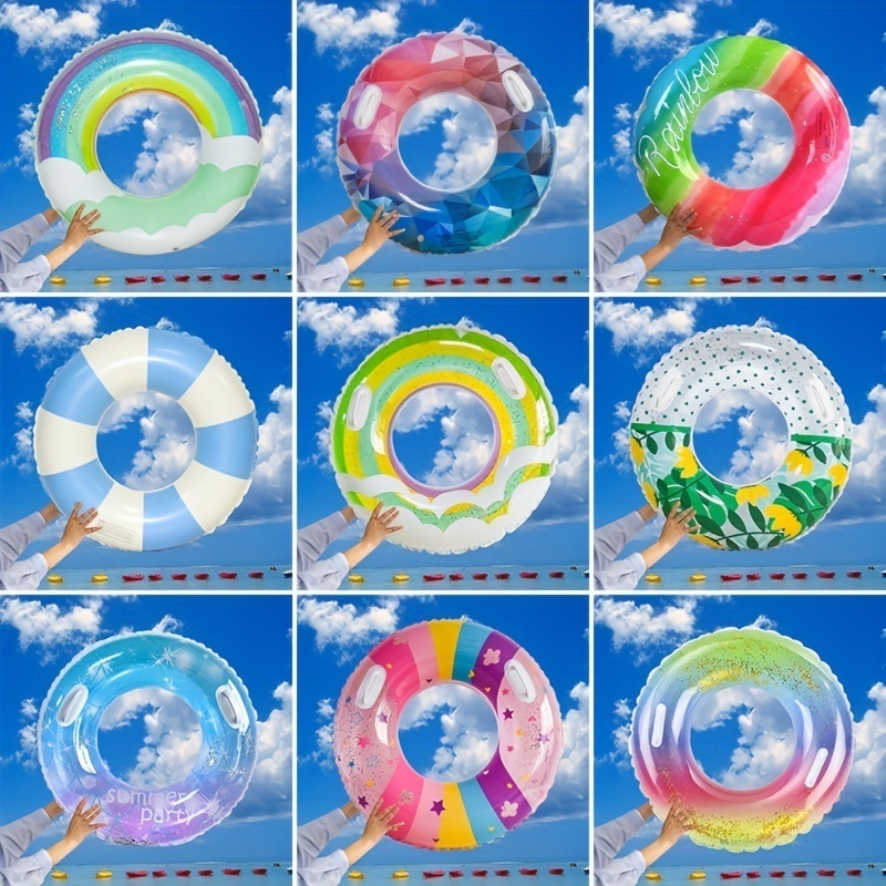 30/23 inch Inflatable Pool Floats Kids Pool Tubes Baby Swim Rings Fruit Water Floaty Summer Inflatable Pool Toys For Adult