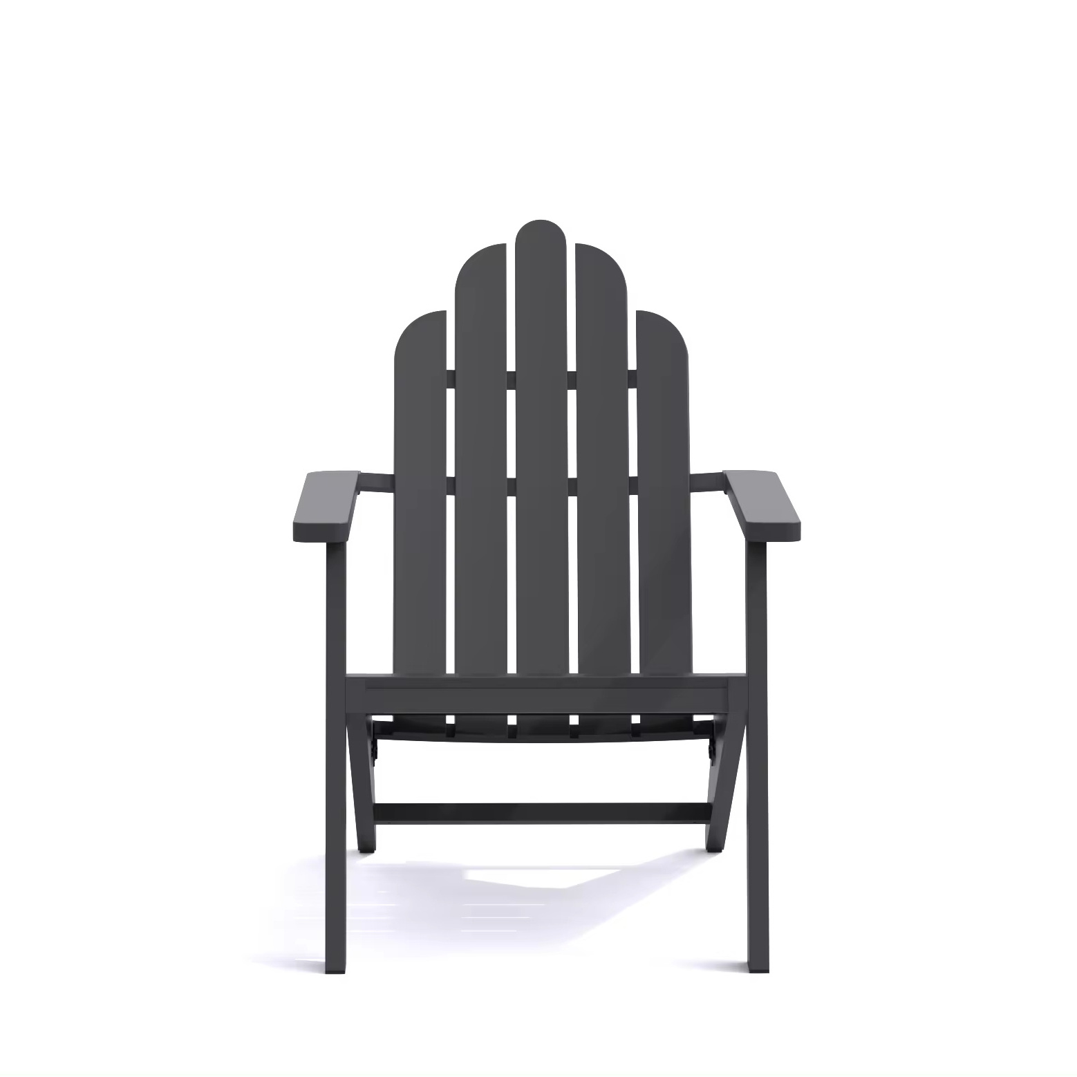 Black Adirondack Outdoor Lounge Chair Aluminum & Composite Garden Chair Durable Outdoor Furniture