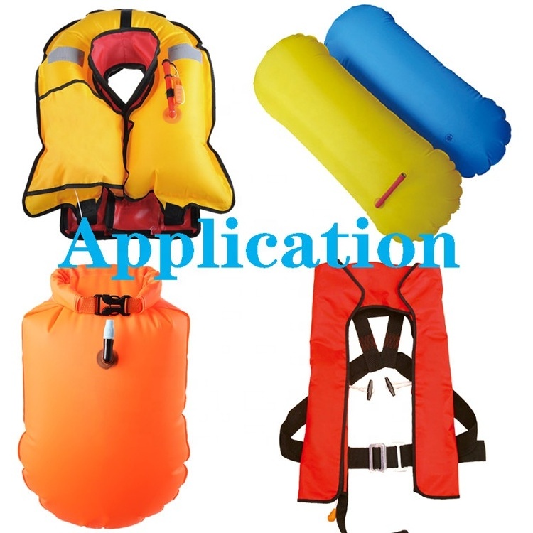 Waterproof Yellow 420D Nylon TPU Inflatable Life Jacket Fabric Heat Sealable