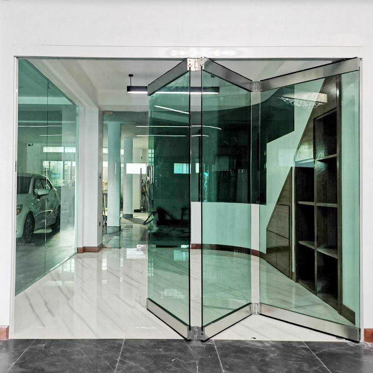 Transparent Outdoor Weatherproof Bifold Aluminum Glass Soundproof Modern bi folding door