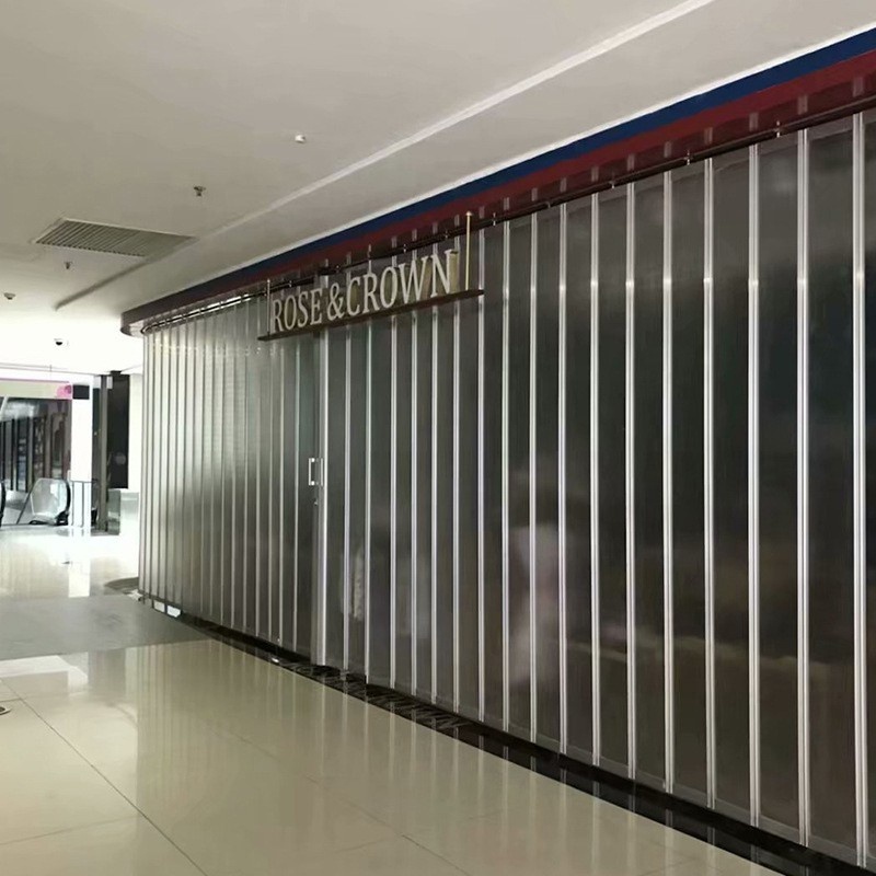 New design Hot Sale Transparent Crystal Slat Shop Front Polycarbonate Rolling Shutter Door