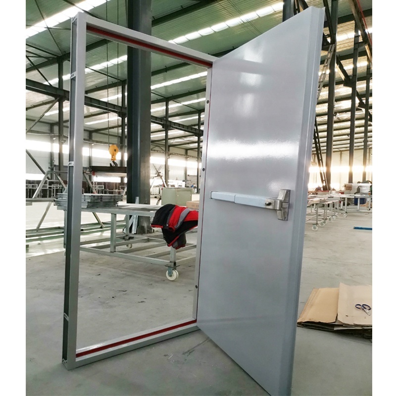 emergency exit panel door steel fire proof door with panic push bar