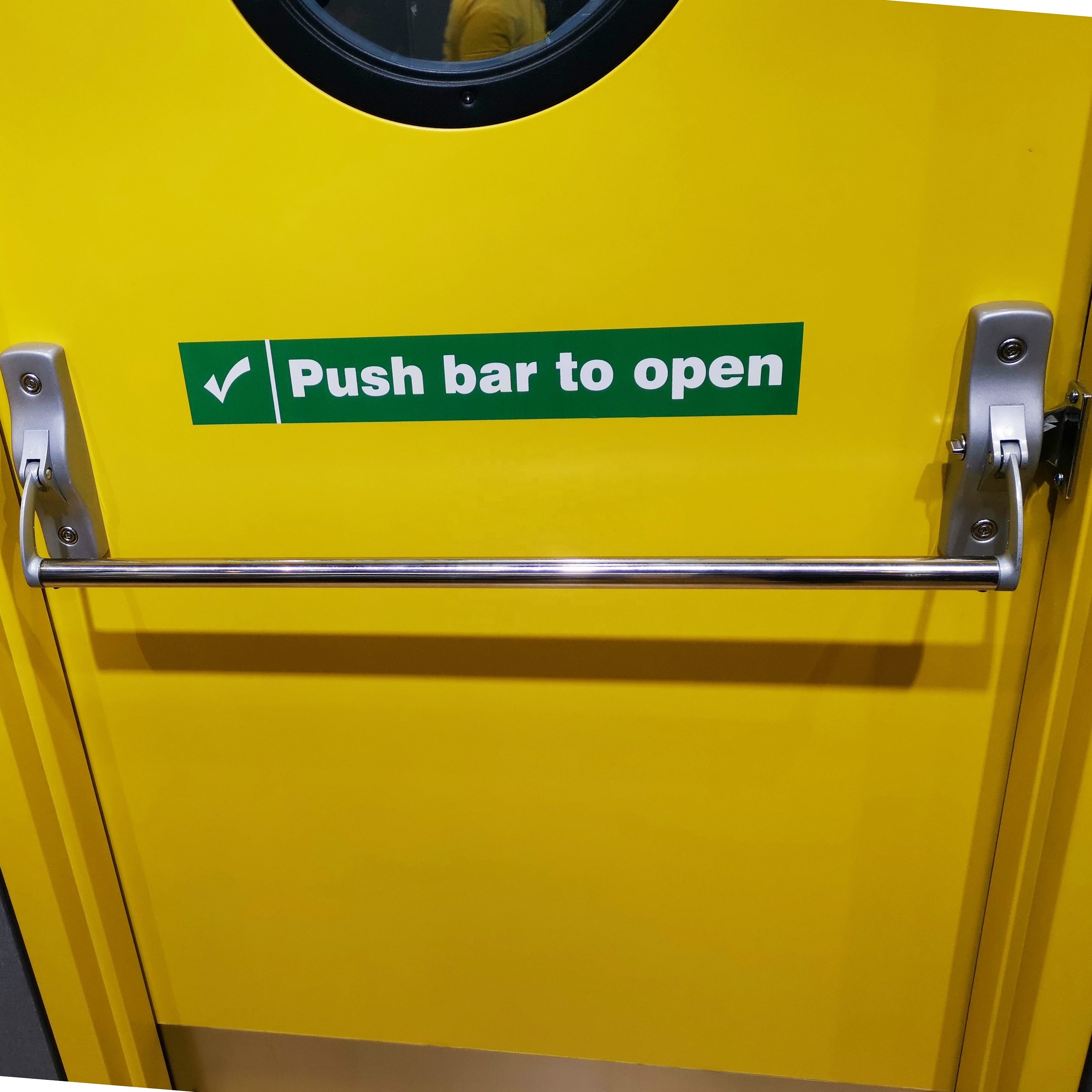 emergency exit panel door steel fire proof door with panic push bar