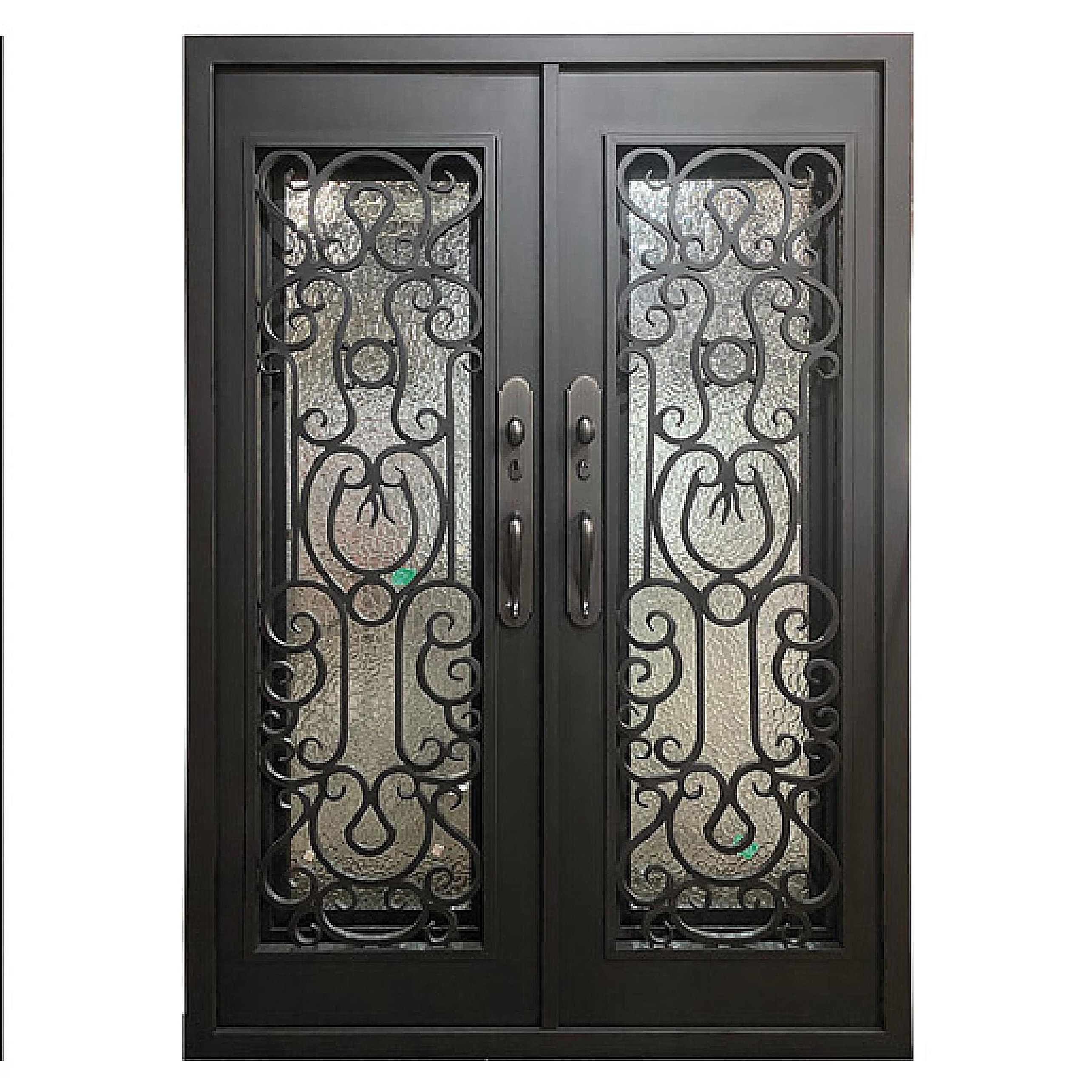 Front Simple Cast Iron Door Designs Metal Security Door Classical Wrought Iron french Doors