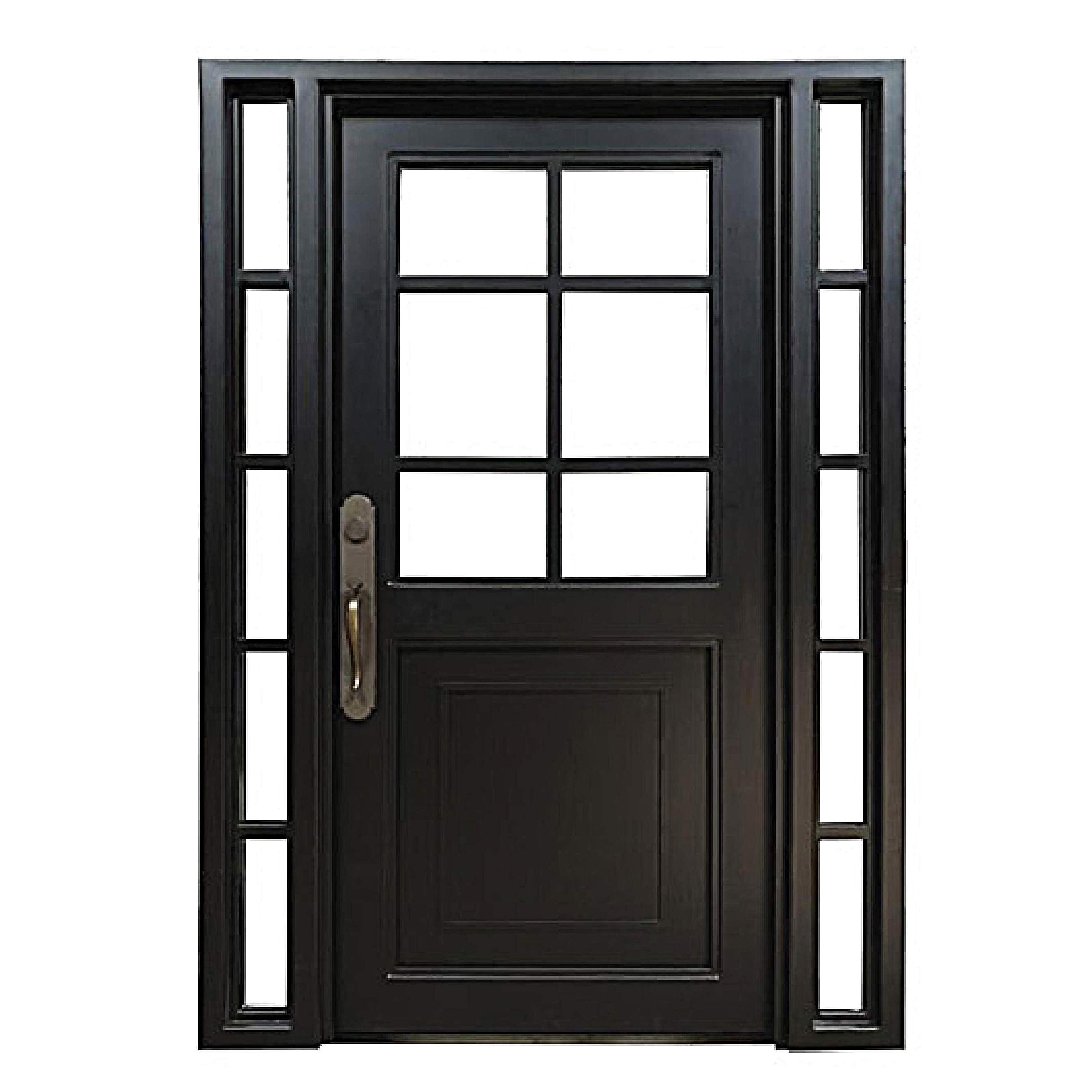 Front Simple Cast Iron Door Designs Metal Security Door Classical Wrought Iron french Doors