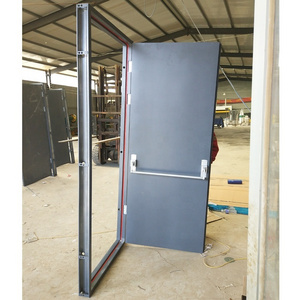 emergency exit panel door steel fire proof door with panic push bar