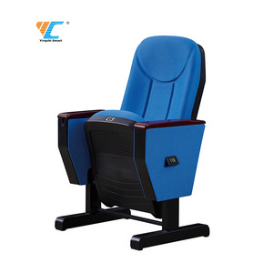 Durable Free Standing Movable Theater Auditorium Chair Seat With Writing Table Asientos de teatro Silla de auditorio