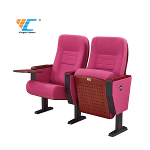 YC-606 Wholesale Cheap Church Pulpit Chairs Modern Pastor Auditorium Red Metal Stadium Stadium Church Chairs Theater Seat