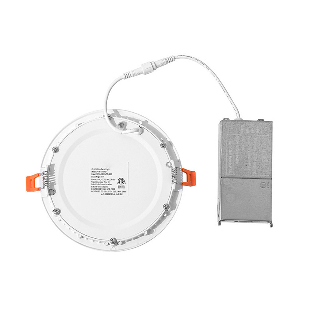 cct selectableUltra-Thin LED Recessed Ceiling Light with Junction Box Dimmable Canless Wafer Slim Panel Downlight IC Rated ETL