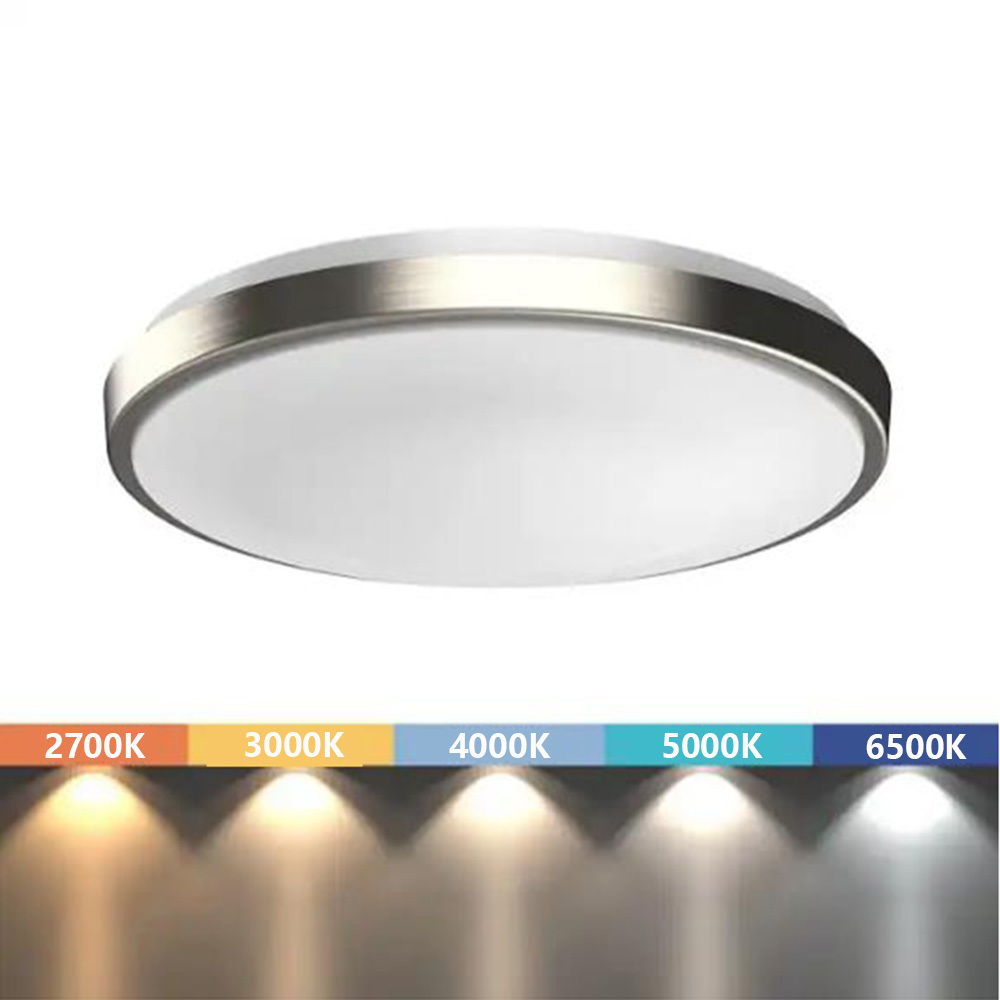 LED ceiling light silver round recessed modern dimmable ceiling lighting for bedroom kitchen hallway living room