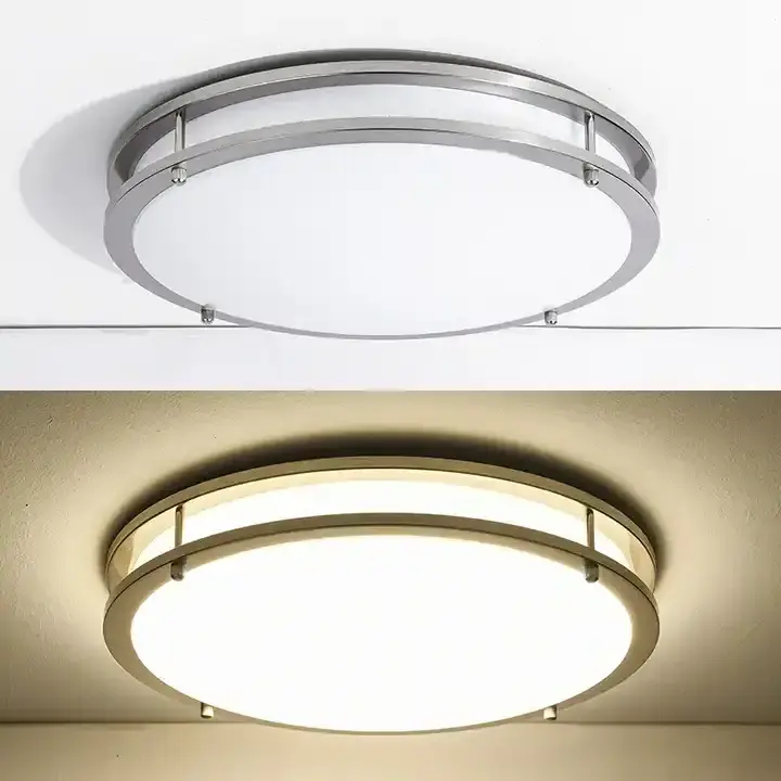 ETL 10 Inch 12 Inch 18W 24W 5CCT Selectable 2700K-5000K LED Double Ring Flush Mount Ceiling Light Fixture