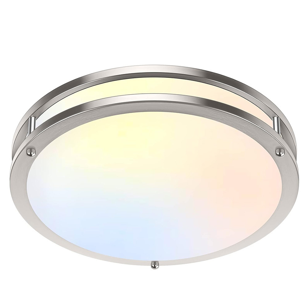 ETL 12 inch 24W 5CCT Selectable 2700K-5000K Double Ring Flush Mount LED Ceiling Lights