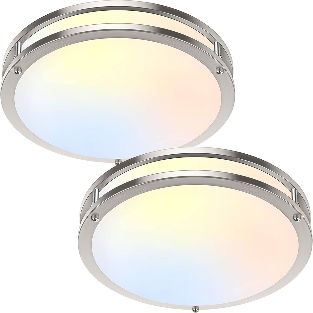 ETL Selectable 5CCT 12 Inch 24W Brushed Nickel Surface Mount Ceiling Led Light