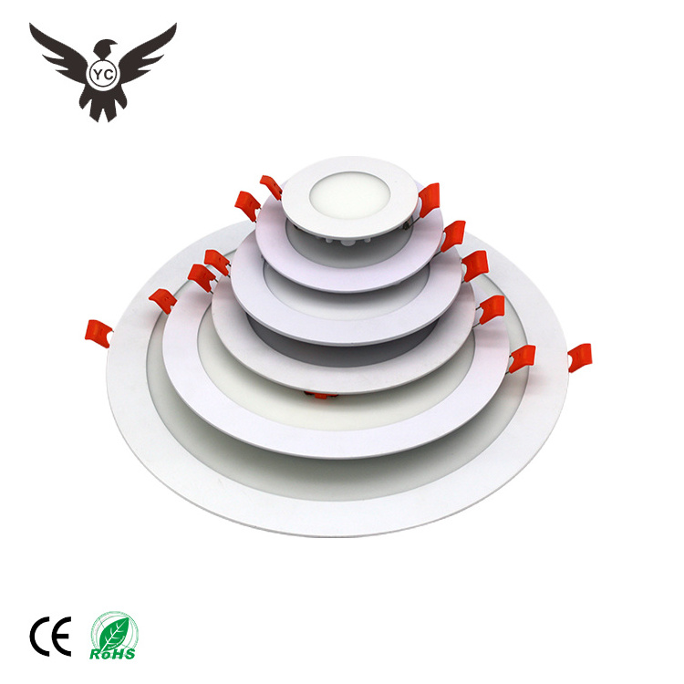 High lumen recessed round ceiling led panel light 3w 6w 9w 12w 18w 24w