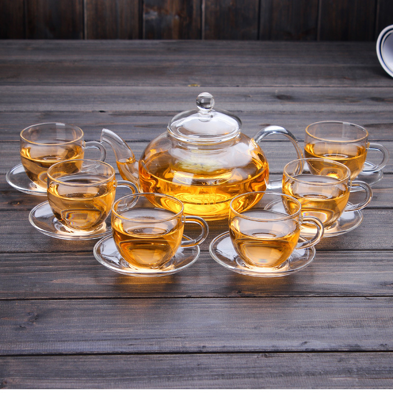 Hot selling 400ml 600ml 800ml 1000ml  heat resistant glass teapot with strainer flower pot glass tea pot with infuser