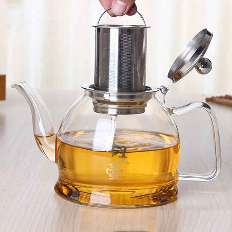 1200 ml handbown borosilicate glass teapot  thickened heat-resistant steam pot tea maker induction cooker boiling water teapot