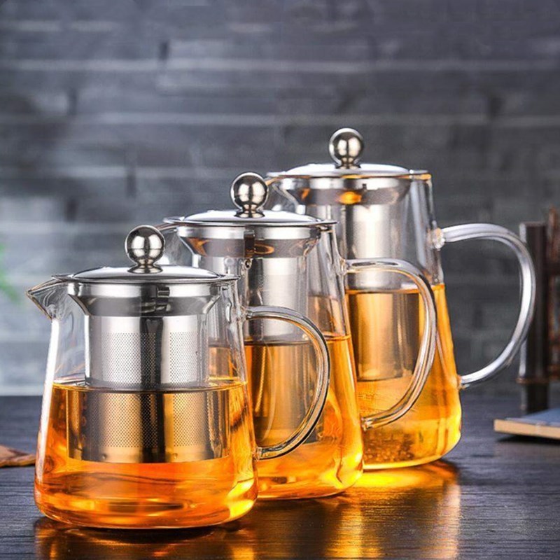 550ml 750ml 950ml 1300ml Glass Teapot with Removable Stainless Steel Infuser and Steeper Filter Tea Maker