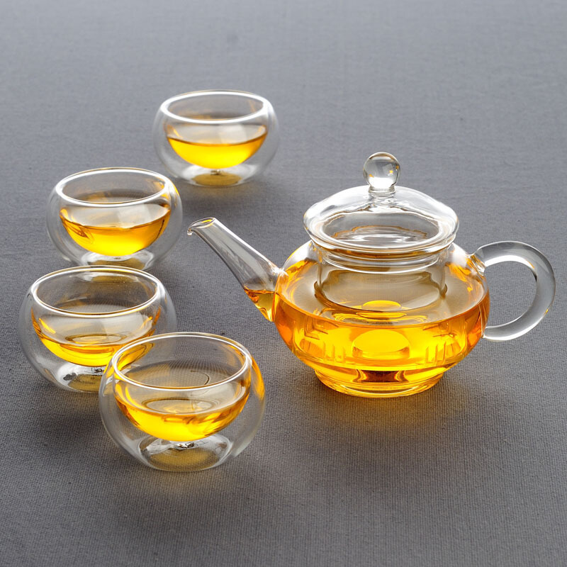 250ml-300ml small teapot Mini heat resistant glass teapot with tea strainer