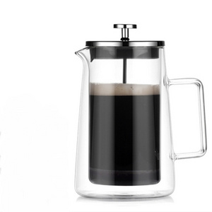 Heat-Resistant Borosilicate Glass black Tea Maker French Press Coffee Maker with scale