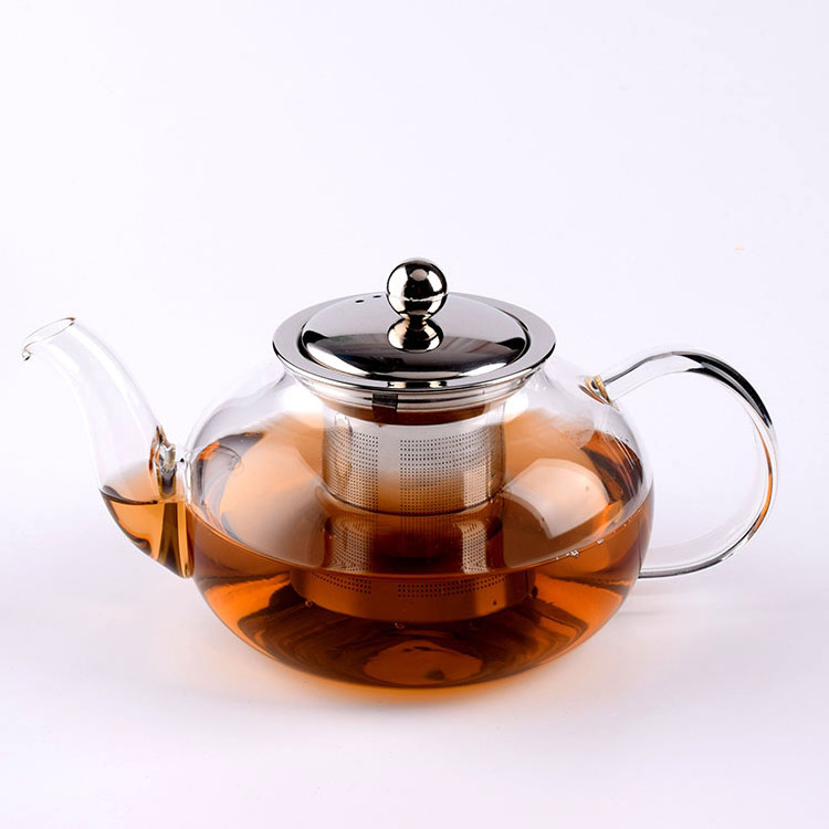 800ml Glass Teapot Kettle with Infuser Set - Stovetop Warmer Tea Pot with Stainless Steel Strainer for Loose Leaf Tea