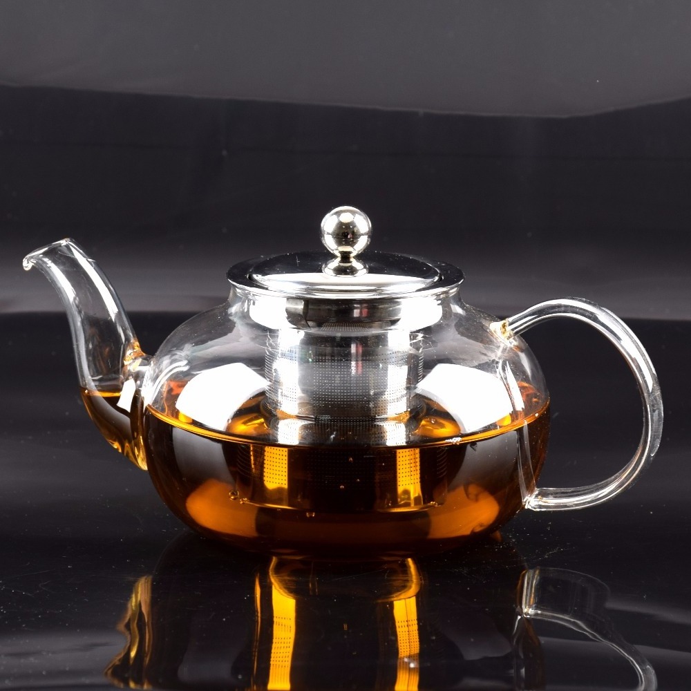 800ml Glass Teapot Kettle with Infuser Set - Stovetop Warmer Tea Pot with Stainless Steel Strainer for Loose Leaf Tea