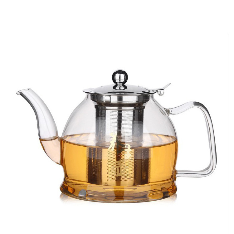 1200 ml handbown borosilicate glass teapot  thickened heat-resistant steam pot tea maker induction cooker boiling water teapot