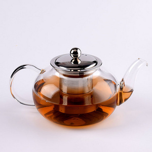 800ml Glass Teapot Kettle with Infuser Set - Stovetop Warmer Tea Pot with Stainless Steel Strainer for Loose Leaf Tea