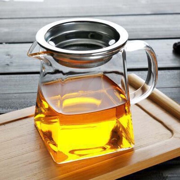 350ml 550ML Mini Square Glass 1pcs Teapot with 2pcs cups Tea Pot Set With Stainless Steel Filter