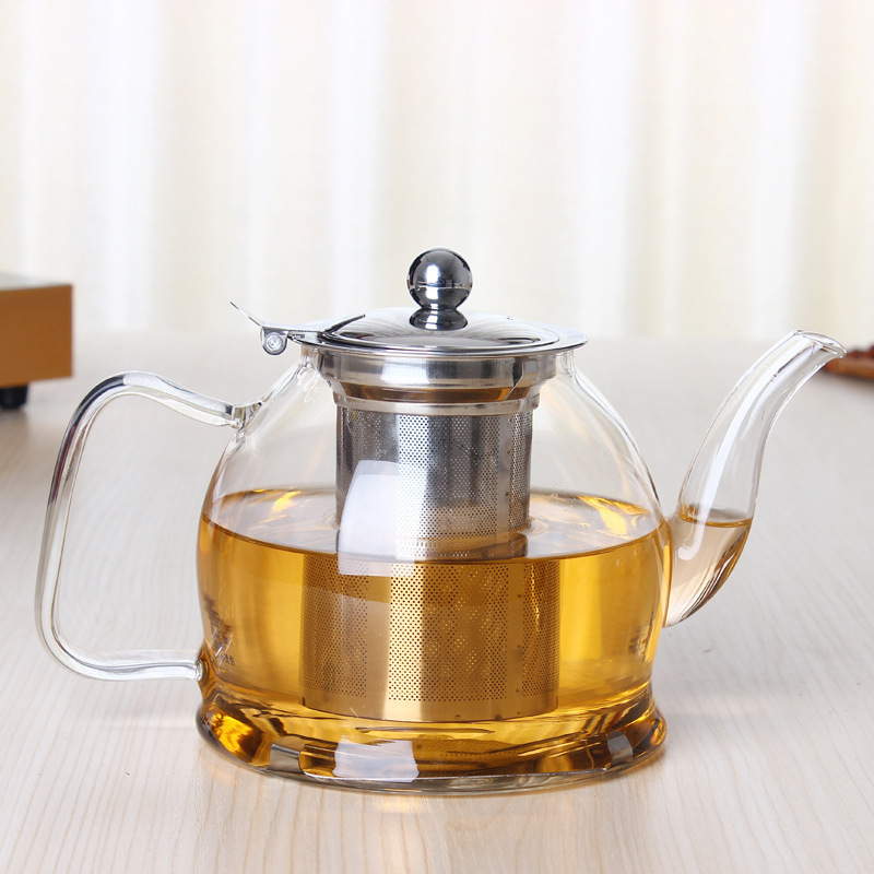 1200 ml handbown borosilicate glass teapot  thickened heat-resistant steam pot tea maker induction cooker boiling water teapot