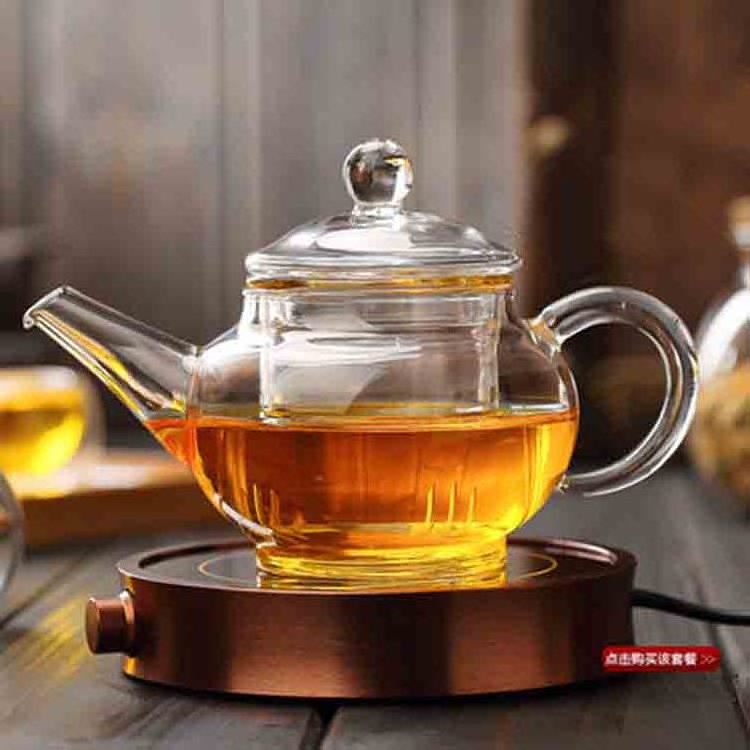 250ml-300ml small teapot Mini heat resistant glass teapot with tea strainer