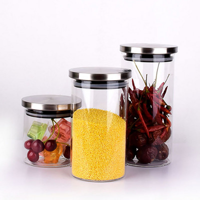 2000ml elegant spice bottles and glass jars with stainless steel lid