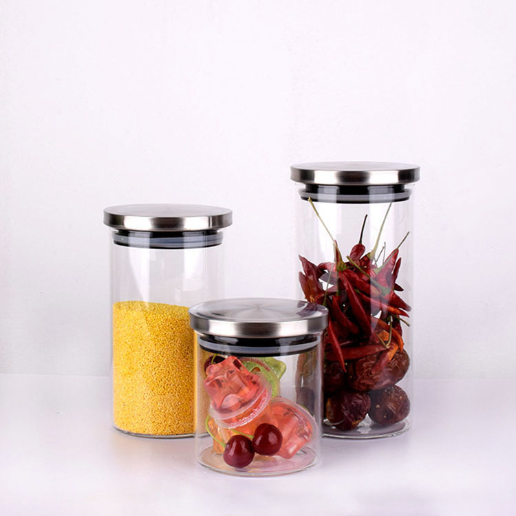 2000ml elegant spice bottles and glass jars with stainless steel lid