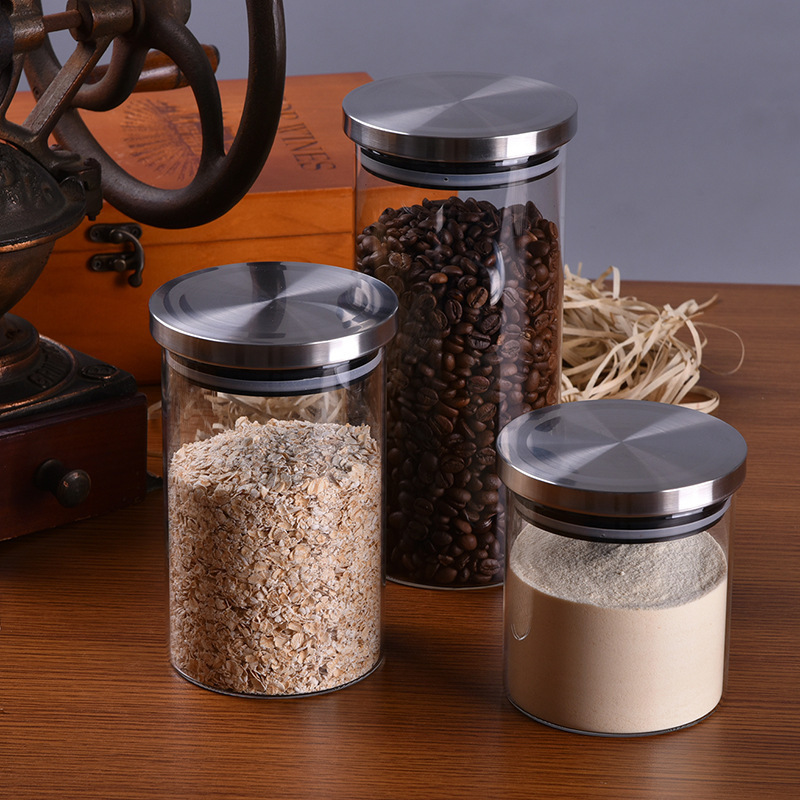 2000ml elegant spice bottles and glass jars with stainless steel lid