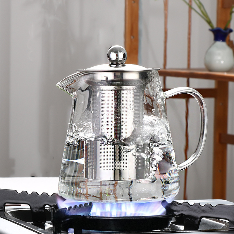 550ml 750ml 950ml 1300ml Glass Teapot with Removable Stainless Steel Infuser and Steeper Filter Tea Maker