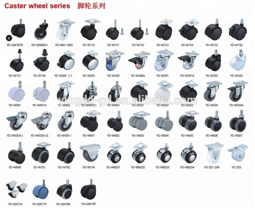 High quality Different types Furniture Nylon office chair locking casters from caster wheel factory