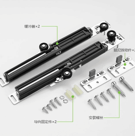 Sliding closet wardrobe door hardware soft close damper heavy duty sliding door damper