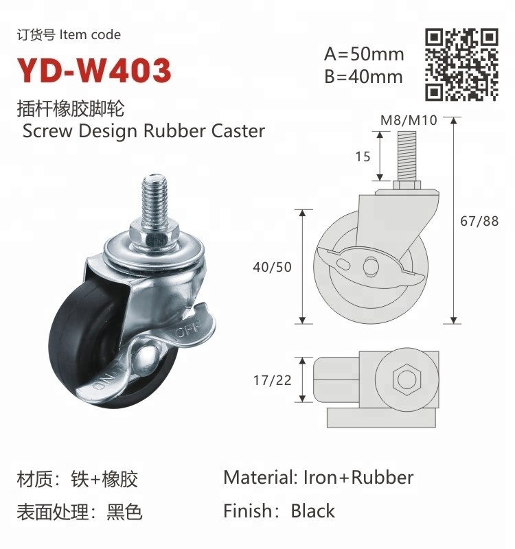 High quality Different types rubber ball caster from caster wheel factory