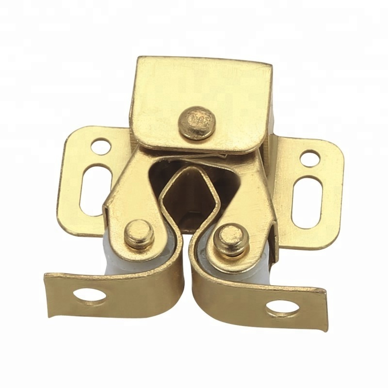 Furniture cabinet double roller catch push to close latch door lock