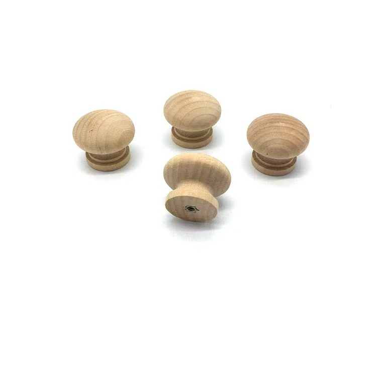 Round wood cabinet handle beech furniture handles knobs cabinet knobs and handles