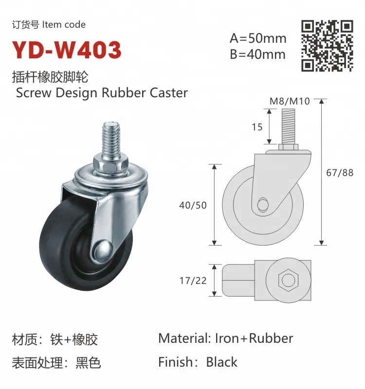 High quality Different types rubber ball caster from caster wheel factory