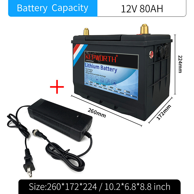 Kepworth Lifepo4 Battery 12.8v 80ah Iron Phosphate Lithium Battery Pack 12V 80Ah Lifepo4 Solar Batteries 80Ah Lifepo4 12V